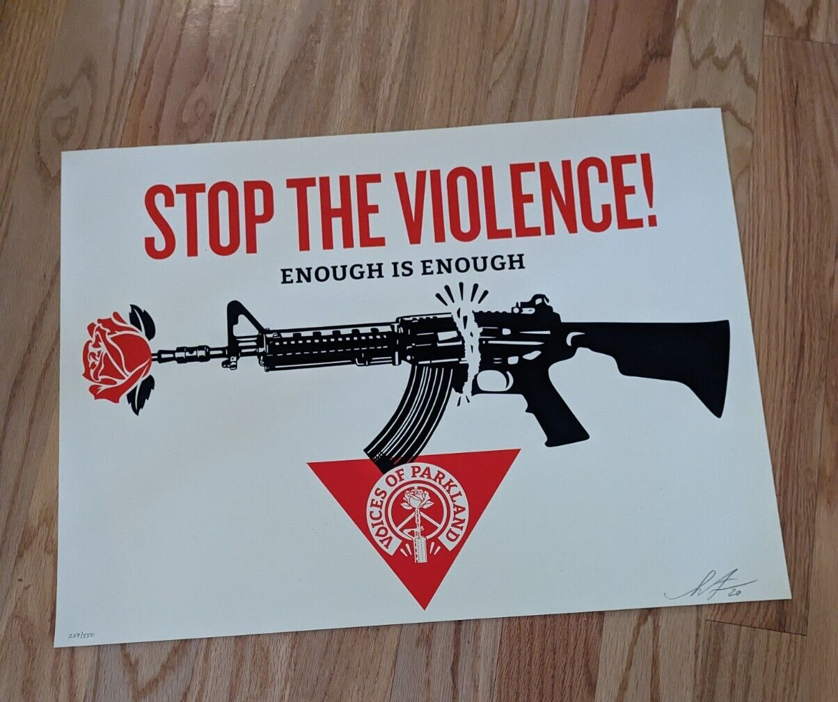 Obey Giant Parkland Voices Shepard Fairey Limited /550 24 x 18 Stop the Violence
