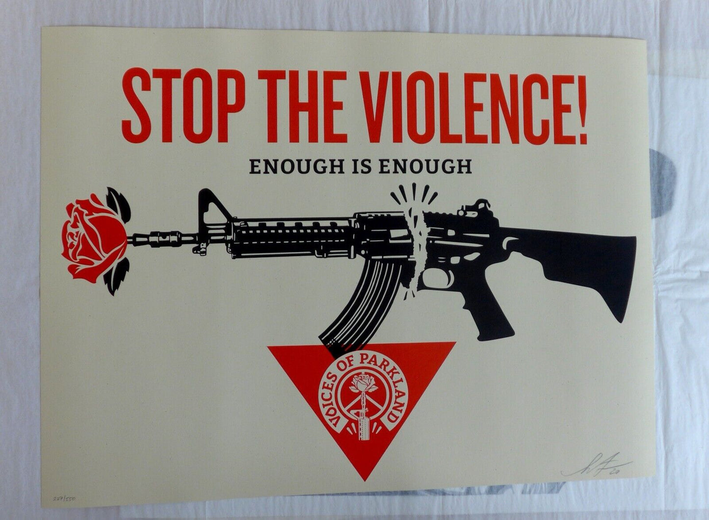 Obey Giant Parkland Voices Shepard Fairey Limited /550 24 x 18 Stop the Violence